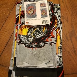 2 Orange County Chppers 3 pc Towel Set